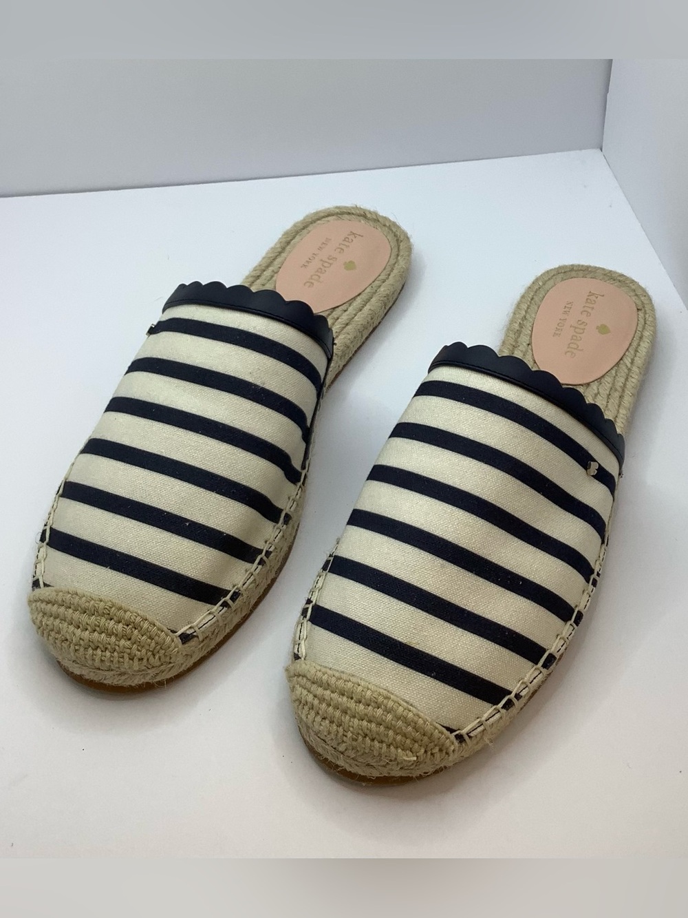 Kate Spade Navy & Cream Striped Rosie Espadrille Slip-On Patriotic Flat